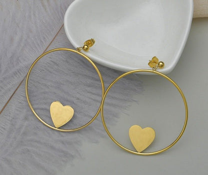 Korean Style Elegant Love Big Earrings Goddess-Jewearrings