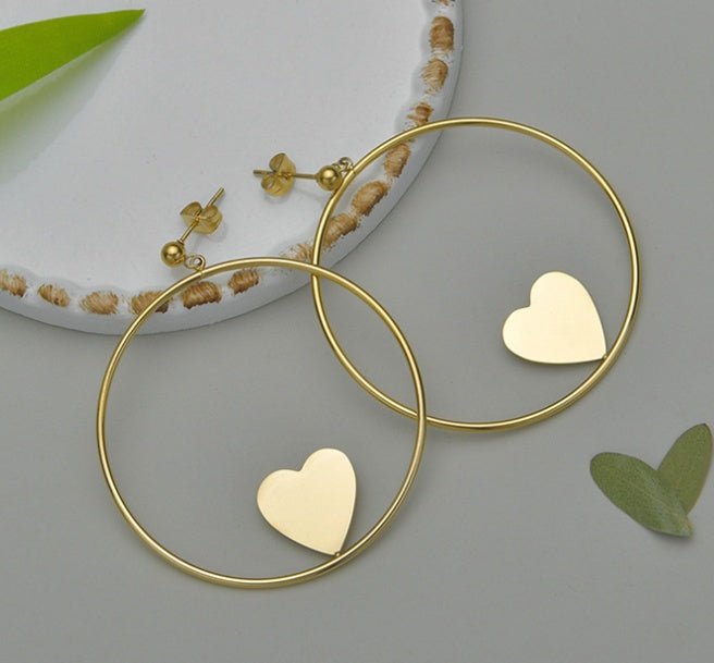 Korean Style Elegant Love Big Earrings Goddess-Jewearrings