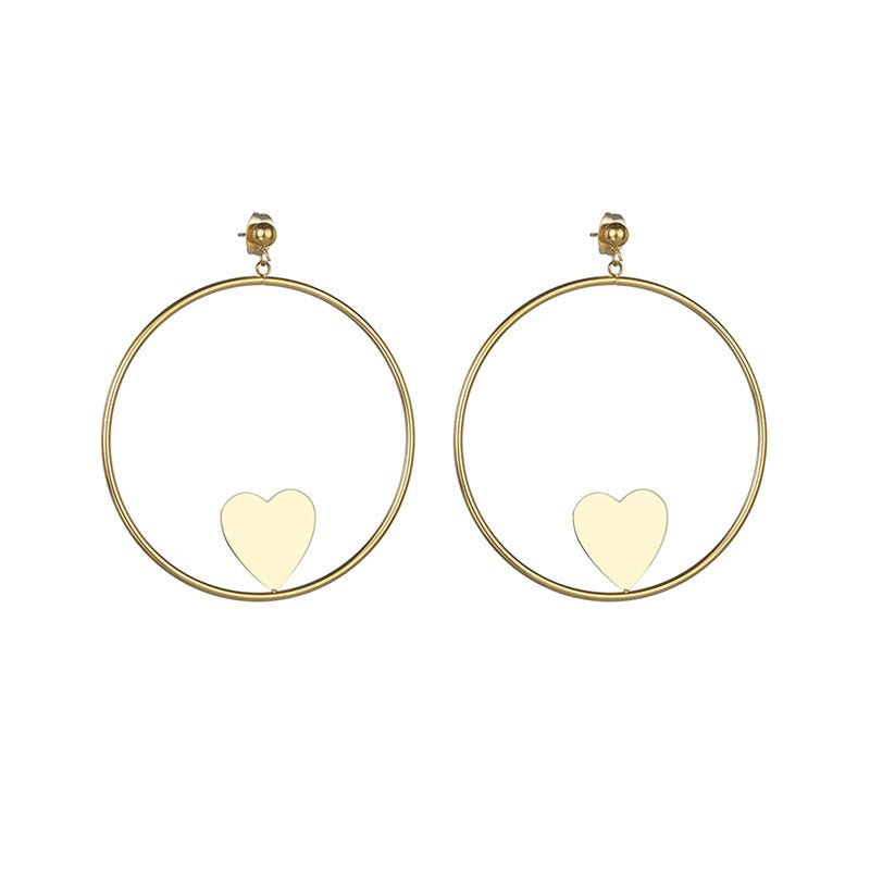 Korean Style Elegant Love Big Earrings Goddess-Jewearrings