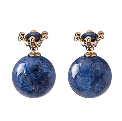 Korean style popular blue-gray earrings-Jewearrings