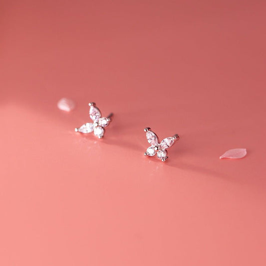 Korean Style Simple Diamond Studded Small Female Earrings-Jewearrings