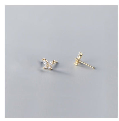 Korean Style Simple Diamond Studded Small Female Earrings-Jewearrings