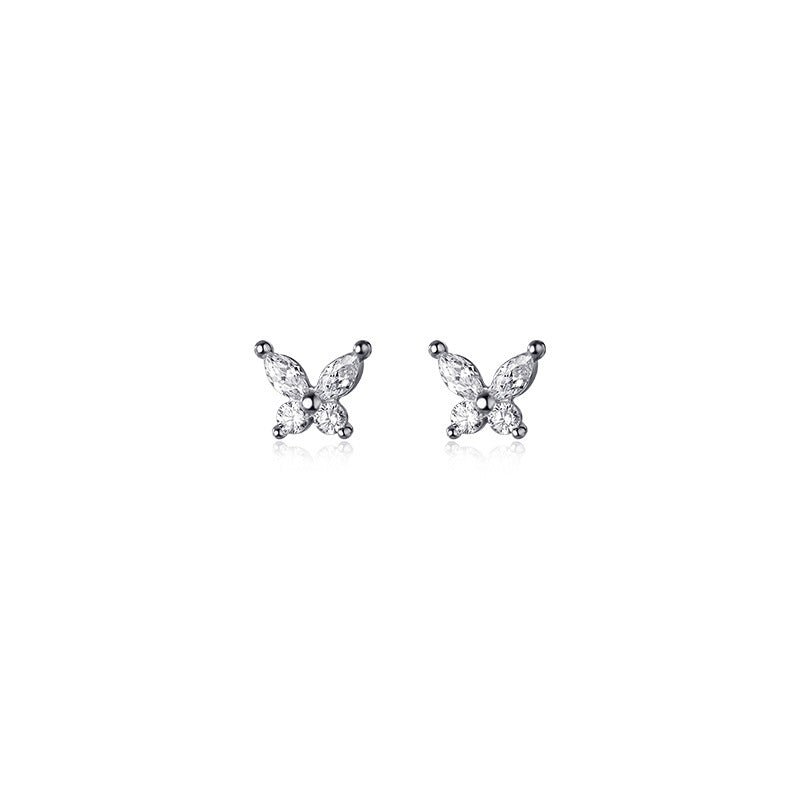 Korean Style Simple Diamond Studded Small Female Earrings-Jewearrings