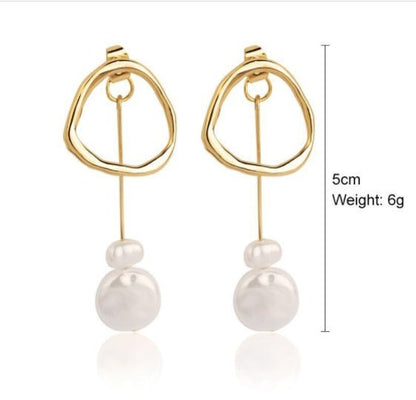 Korean Style Simple Freshwater Pearl Baroque Pearl Women's Earrings-Jewearrings