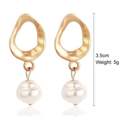 Korean Style Simple Freshwater Pearl Baroque Pearl Women's Earrings-Jewearrings