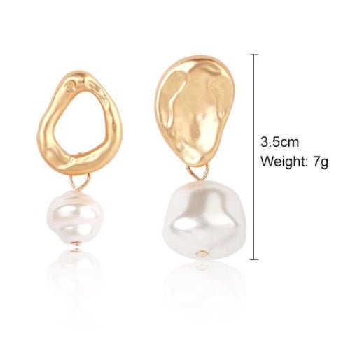 Korean Style Simple Freshwater Pearl Baroque Pearl Women's Earrings-Jewearrings