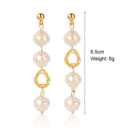 Korean Style Simple Freshwater Pearl Baroque Pearl Women's Earrings-Jewearrings