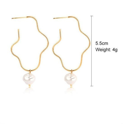 Korean Style Simple Freshwater Pearl Baroque Pearl Women's Earrings-Jewearrings