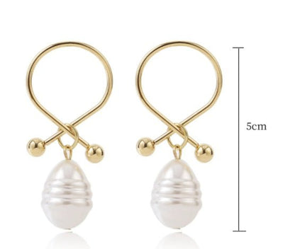 Korean Style Simple Freshwater Pearl Baroque Pearl Women's Earrings-Jewearrings