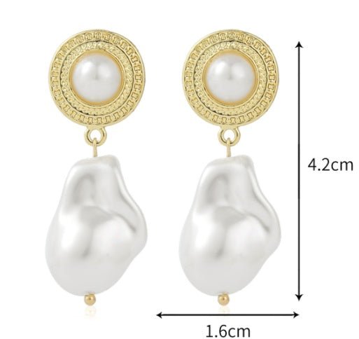 Korean Style Simple Freshwater Pearl Baroque Pearl Women's Earrings-Jewearrings