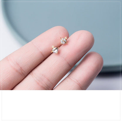 Korean Version Of Female Diamond-encrusted Golden Star Earrings-Jewearrings