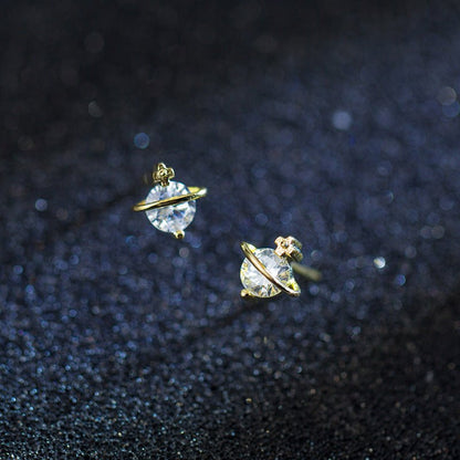 Korean Version Of Female Diamond-encrusted Golden Star Earrings-Jewearrings