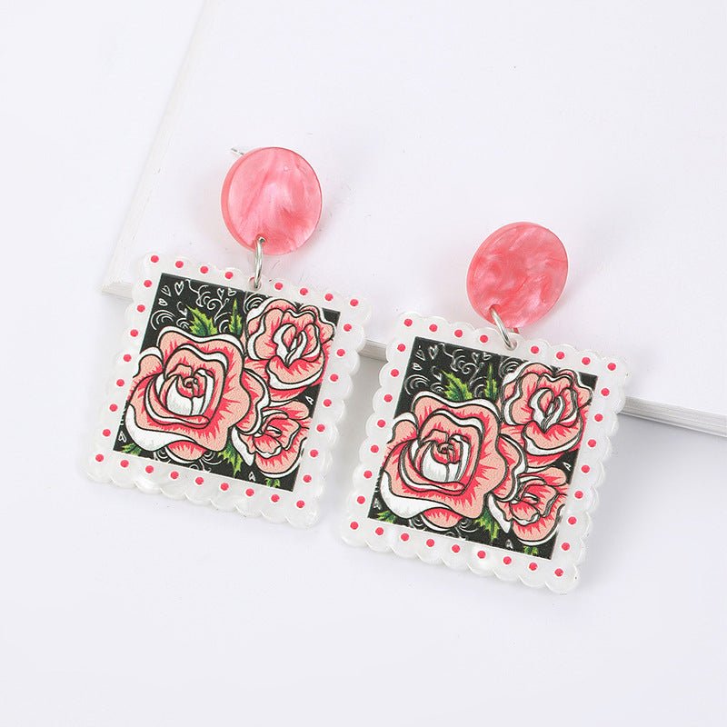 Korean Women's Acrylic Earrings Drop Shape Jewelry-Jewearrings