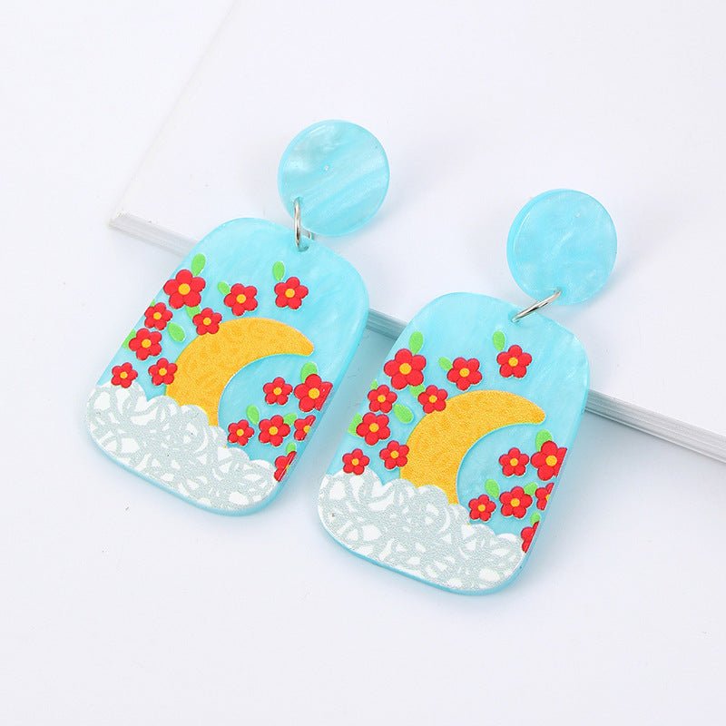 Korean Women's Acrylic Earrings Drop Shape Jewelry-Jewearrings