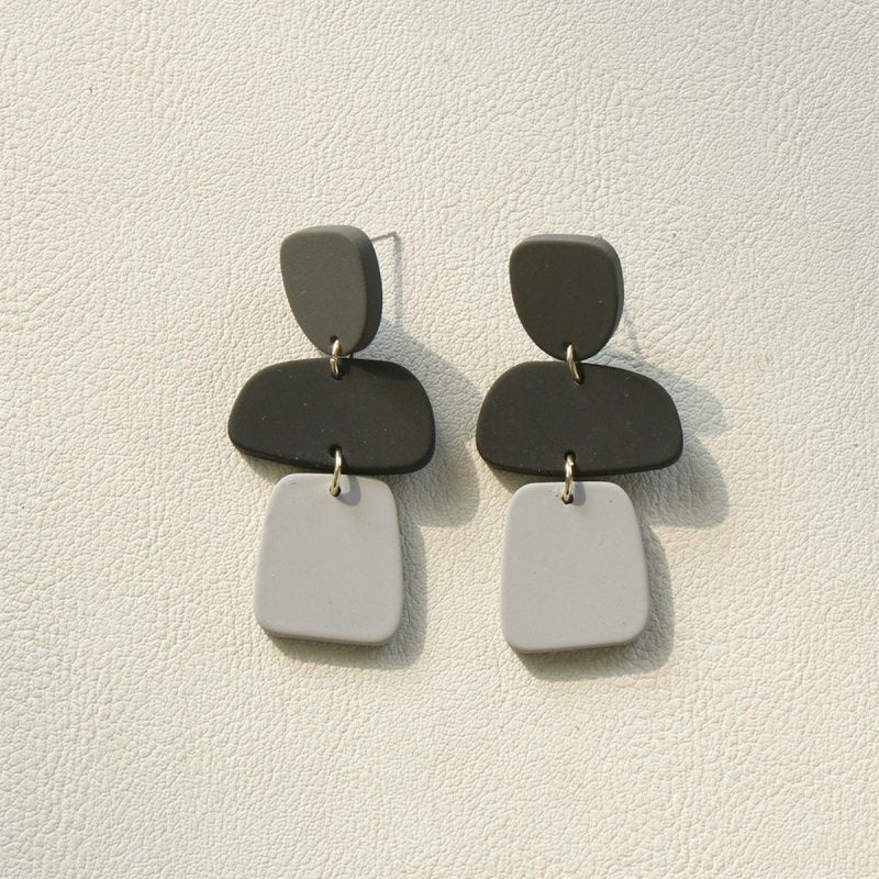 Ladies Fashion Clay Textured Acrylic Earrings-Jewearrings