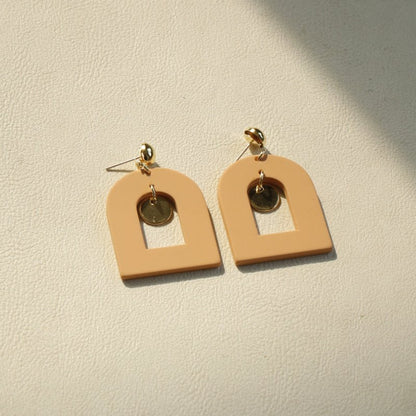 Ladies Fashion Clay Textured Acrylic Earrings-Jewearrings