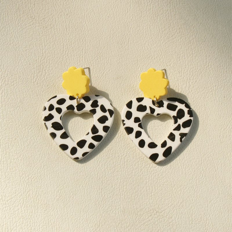 Ladies Fashion Clay Textured Acrylic Earrings-Jewearrings