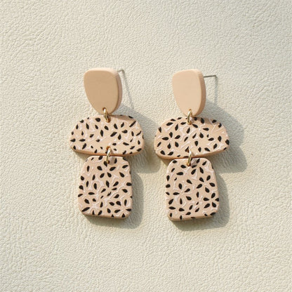 Ladies Fashion Clay Textured Acrylic Earrings-Jewearrings