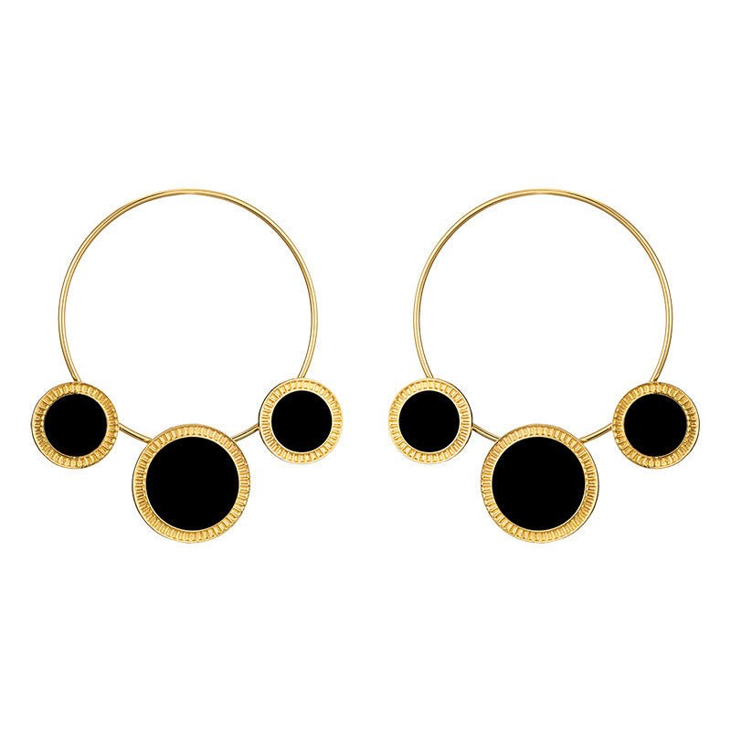 Ladies Street Fashion Punk Style Big Circle Earrings-Jewearrings