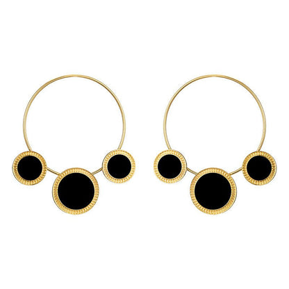 Ladies Street Fashion Punk Style Big Circle Earrings-Jewearrings