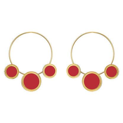 Ladies Street Fashion Punk Style Big Circle Earrings-Jewearrings