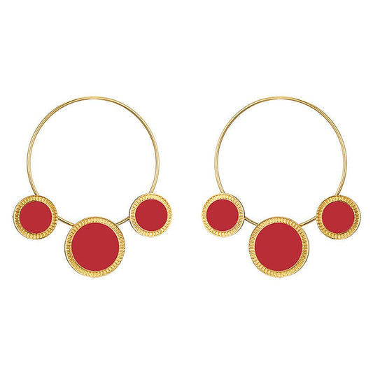 Ladies Street Fashion Punk Style Big Circle Earrings-Jewearrings