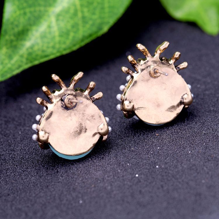 Ladybug Earrings Diamond Studs-Jewearrings