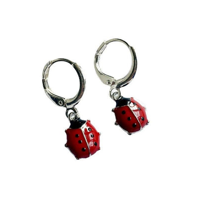 Ladybug Earrings Red Enamel-Jewearrings