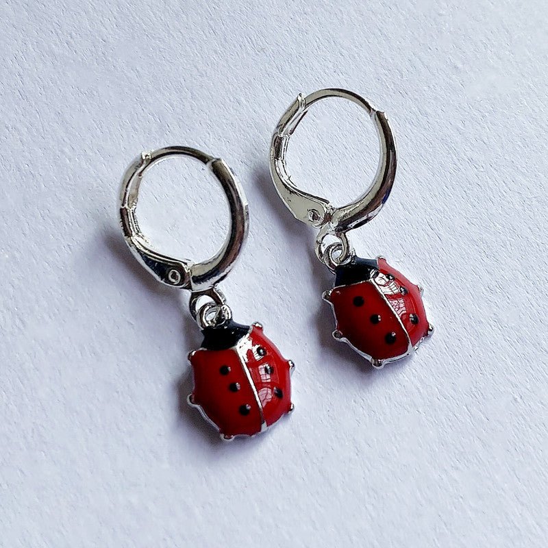 Ladybug Earrings Red Enamel-Jewearrings