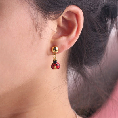 Ladybug Earrings Red Personality-Jewearrings