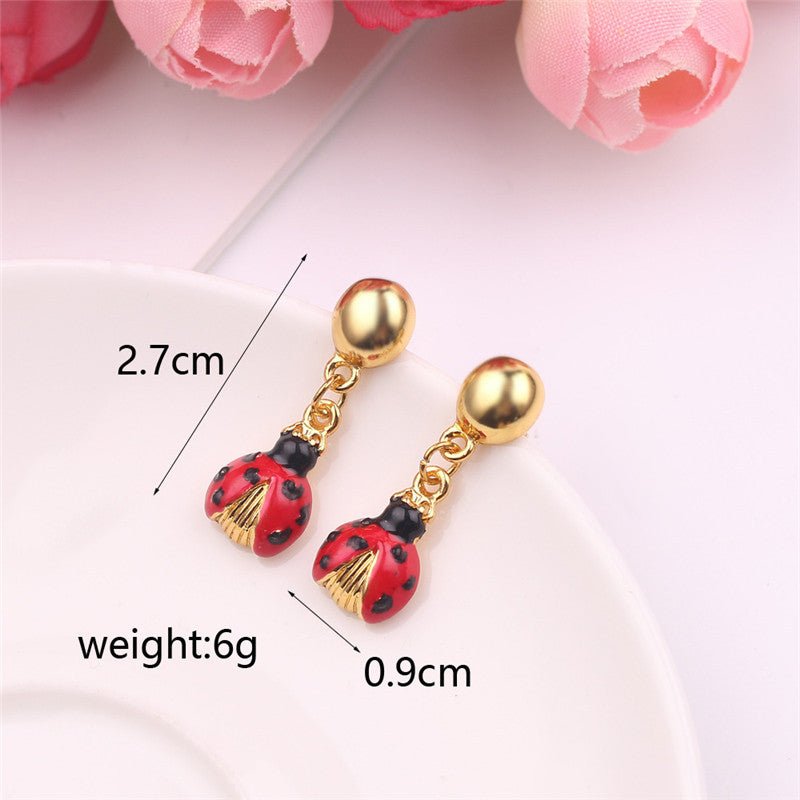 Ladybug Earrings Red Personality-Jewearrings