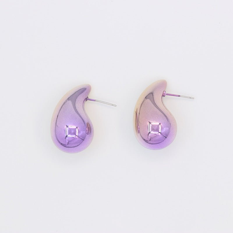 Large Water Drop Plating Acrylic Earrings Simple Personality-Jewearrings