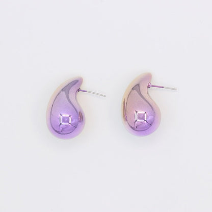 Large Water Drop Plating Acrylic Earrings Simple Personality-Jewearrings