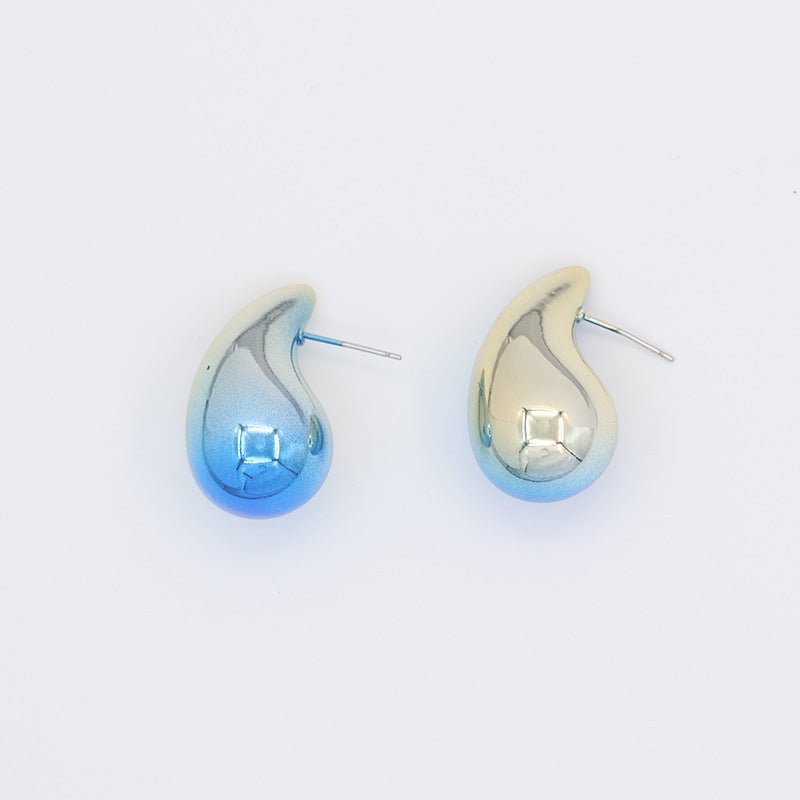 Large Water Drop Plating Acrylic Earrings Simple Personality-Jewearrings