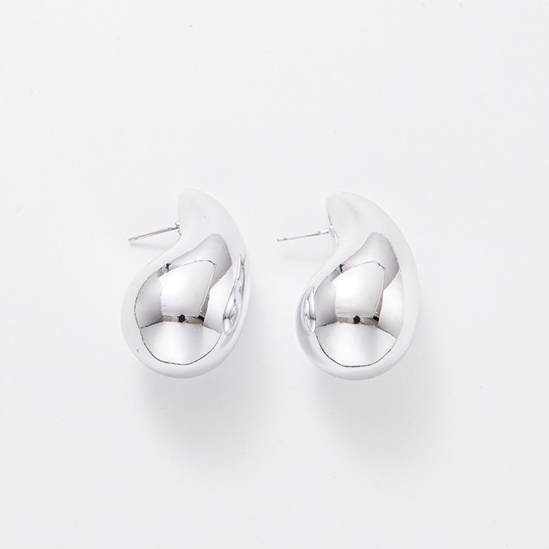 Large Water Drop Plating Acrylic Earrings Simple Personality-Jewearrings