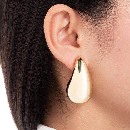 Large Water Drop Plating Acrylic Earrings Simple Personality-Jewearrings