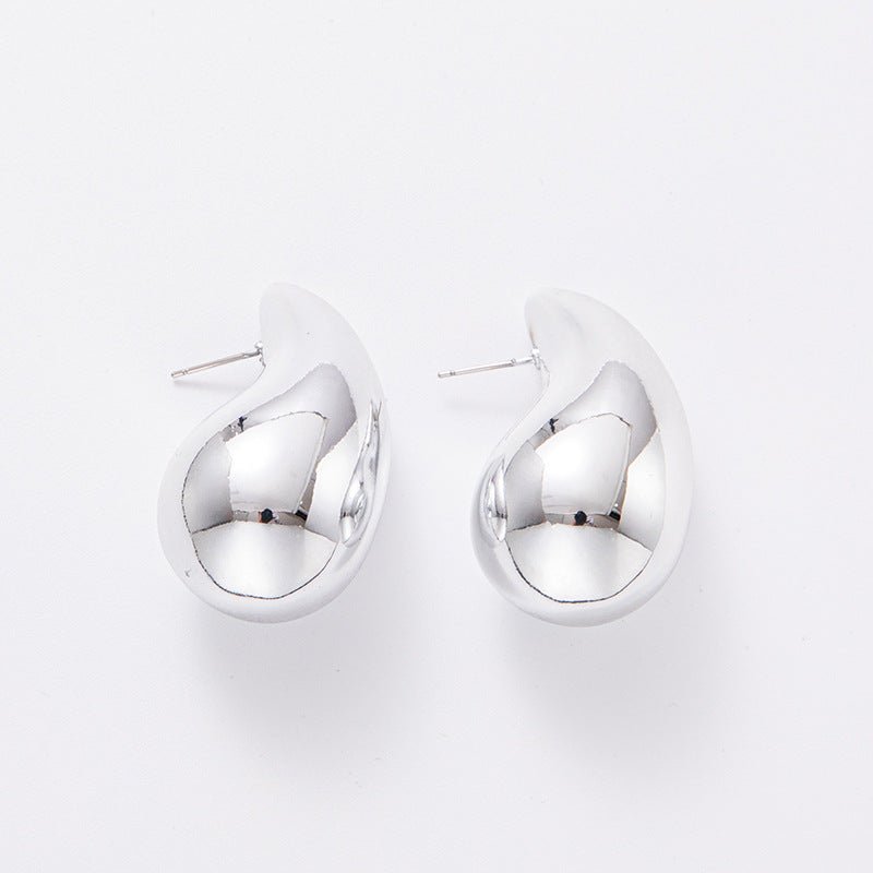 Large Water Drop Plating Acrylic Earrings Simple Personality-Jewearrings