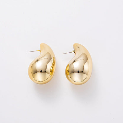 Large Water Drop Plating Acrylic Earrings Simple Personality-Jewearrings