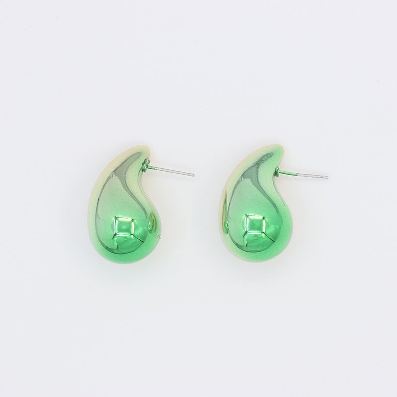 Large Water Drop Plating Acrylic Earrings Simple Personality-Jewearrings