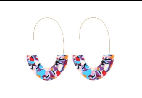 Leopard Print Acrylic Earrings U Shape Simple-Jewearrings