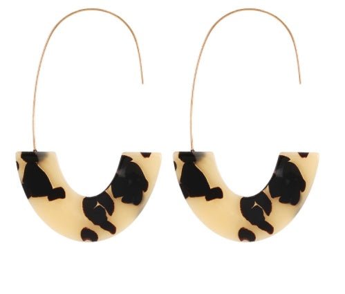 Leopard Print Acrylic Earrings U Shape Simple-Jewearrings