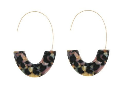 Leopard Print Acrylic Earrings U Shape Simple-Jewearrings