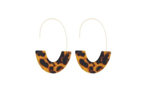 Leopard Print Acrylic Earrings U Shape Simple-Jewearrings