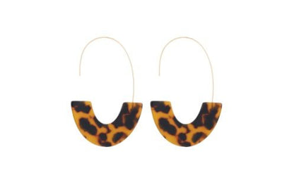 Leopard Print Acrylic Earrings U Shape Simple-Jewearrings