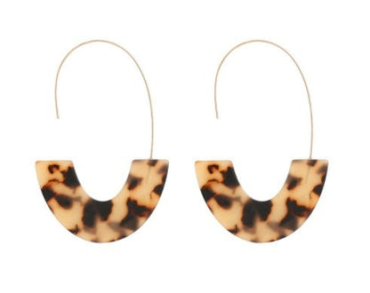 Leopard Print Acrylic Earrings U Shape Simple-Jewearrings