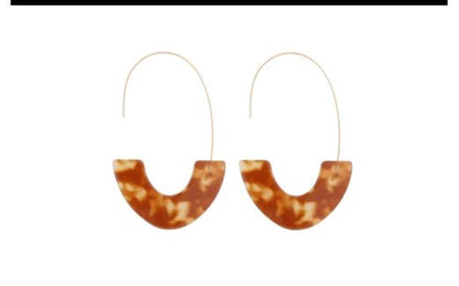 Leopard Print Acrylic Earrings U Shape Simple-Jewearrings