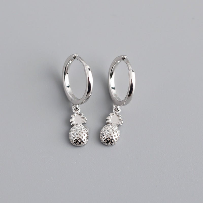 Light Luxury Fashion Diamond Pineapple Shape s925 Sterling Silver Stud Earrings-Jewearrings