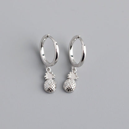 Light Luxury Fashion Diamond Pineapple Shape s925 Sterling Silver Stud Earrings-Jewearrings