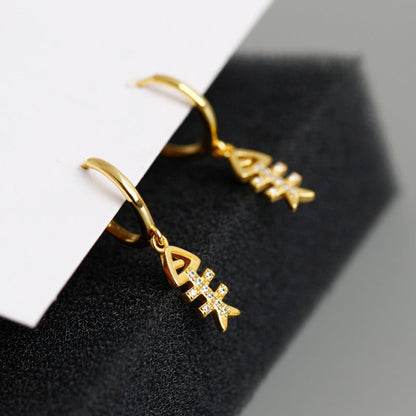 Light luxury gold diamond fishbone earrings-Jewearrings