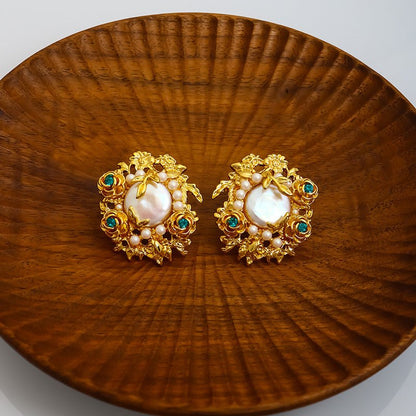 Light Luxury Rose Baroque Pearl Earrings-Jewearrings